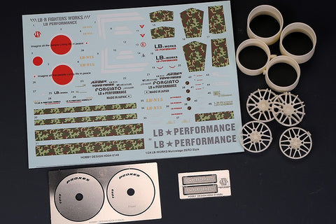 Hobby Design HD04-0148 1/24 LB-Works Murcielago ZERO Style Painting (for Hasegawa D03-0500) (Decals + Photo-etched Parts + Resin Wheels)