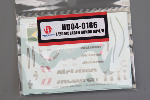 Hobby Design HD04-0186 1/20 McLaren Honda MP4/6 Decals