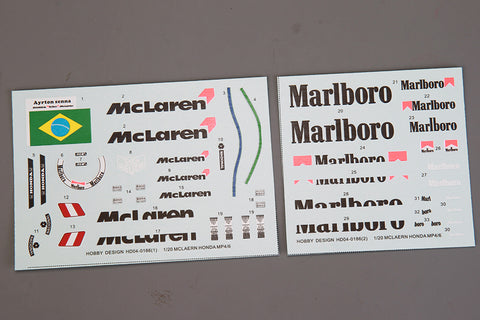 Hobby Design HD04-0186 1/20 McLaren Honda MP4/6 Decals