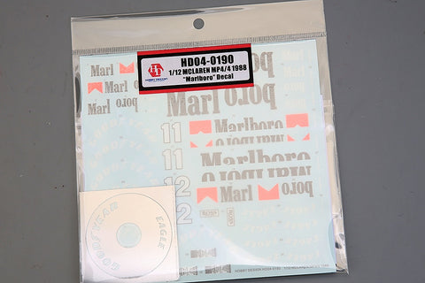 Hobby Design HD04-0190 1/12 McLaren MP4/4 1988 "Marlboro" (Decals + Photo-etched parts)