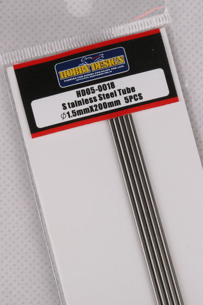 Hobby Design HD05-0018 Stainless steel tube 1.5mm x 200mm