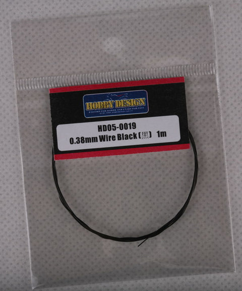 Hobby Design HD05-0019 0.38mm Wire (Black) 1m