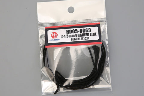 Hobby Design HD05-0063 1.5mm Braided Wire Black 2m
