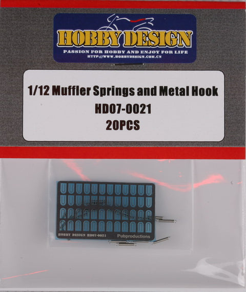 Hobby Design HD07-0021 1/12 Muffler spring and metal hook