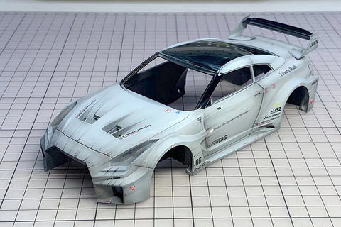Hobby Design HD03-0590 1/24 LB-Silhouette Works GT 35GT-RR (Combat Style) Transkit (Resin + Photo-etched parts + Decals + Metal wheels + Metal parts + Metal logo)