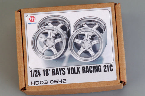 Hobby Design HD03-0642 1/24 18-inch Rays Volk Racing 21C Wheels (Resin + Metal Wheels)