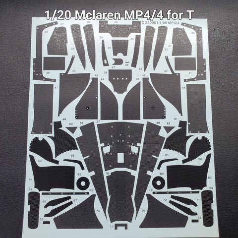 Khaled Model QS005 1/20 McLaren Honda MP4/4 Carbon Fiber Decals (for Tamiya)