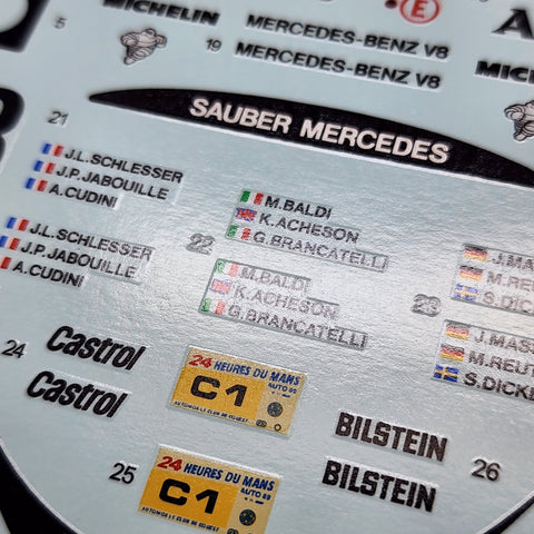 Khaled Model QS006 1/24 Sauber-Mercedes C9 Le Mans Decals 24091 24359 (for Tamiya)