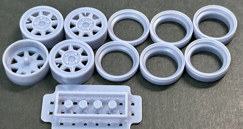 Kei Style KS-PA80 1/24 14-inch Hayashi Street TYPE wheels, exclusively for the KS-CU13