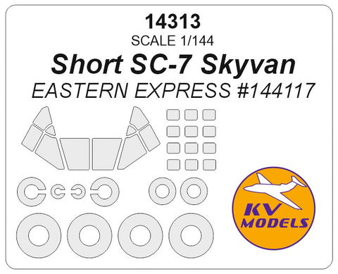 KV Models 14313 1/144 Short SC-7 Skyvan (EASTERN EXPRESS #144117) with passenger windows and wheels masks (For EASTERN EXPRESS)