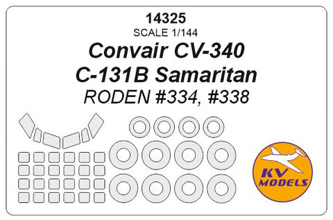 KV Models 14325 1/144 Convair CV-340 / C-131B Samaritan (RODEN #334, #338) + wheels masks (For RODEN)