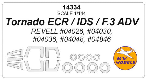 KV Models 14334 1/144  Tornado ECR / IDS / F.3 ADV (REVELL #04026, #04030, #04036, #04048, #04846) + wheels masks (For Revell)