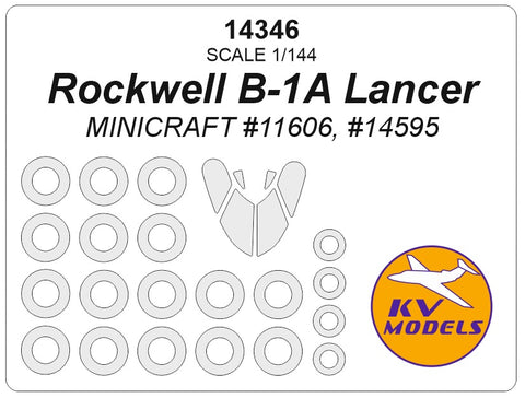 KV Models 14346 1/144 Rockwell B-1A Lancer (MINICRAFT #11606, #14595) + wheels masks (For MINICRAFT)
