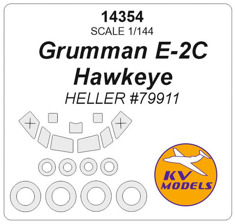KV Models 14354 1/144 Grumman E-2 Hawkeye (HELLER #79911) + wheels masks (For HELLER)