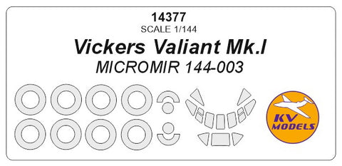 KV Models 14377 1/144  Vickers Valiant Mk.I (MICROMIR 144-003) + wheels masks (For MICROMIR)