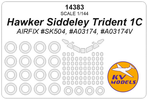 KV Models 14383 1/144 Hawker Siddeley Trident 1C (AIRFIX #SK504, #A03174, #A03174V) + wheels masks (For AIRFIX)