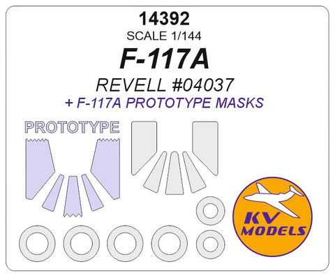 KV Models 14392 1/144 F-117A + prototype masks and for wheels (REVELL #04037) (For Revell)