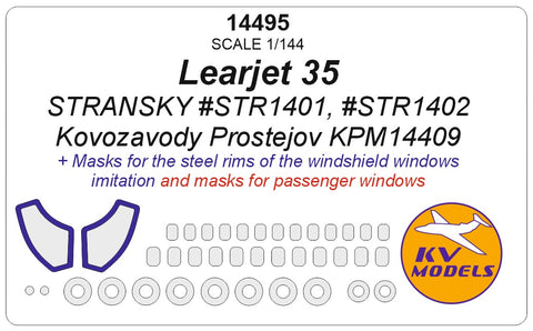 KV Models 14495 1/144 Learjet 35 (Stransky #STR1401, #STR1402) + wheels masks (For Stransky)