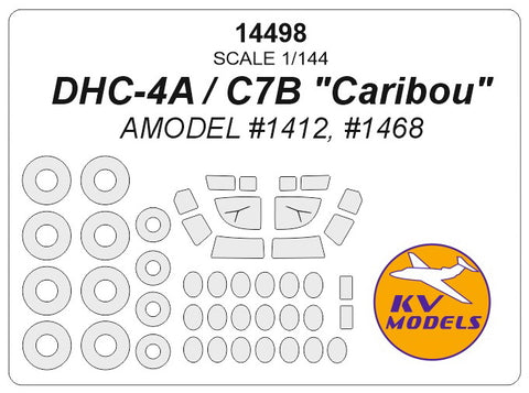 KV Models 14498 1/144 DHC-4A / C7B "Caribou" (AMODEL #1412, #1468) + wheels masks (For AMODEL)