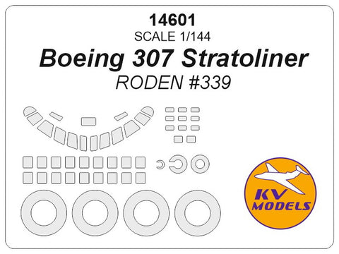 KV Models 14601 1/144 Boeing 307 Stratoliner (RODEN #339) + masks for wheels (For RODEN)