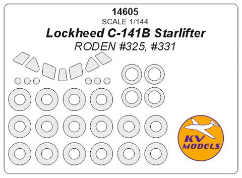 KV Models 14605 1/144 Lockheed C-141B Starlifter (RODEN #325, #331) + wheels masks (For RODEN)