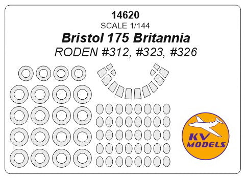 KV Models 14620 1/144  Bristol 175 Britannia (RODEN #312, #323, #326) + wheels masks (For RODEN)