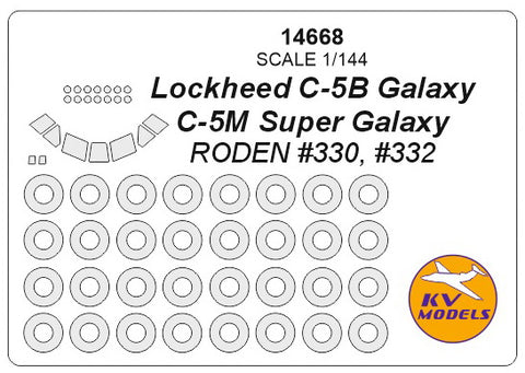KV Models 14668 1/144 Lockheed C-5B Galaxy / C-5M Super Galaxy (RODEN #330, #332) + masks for wheels (For RODEN)