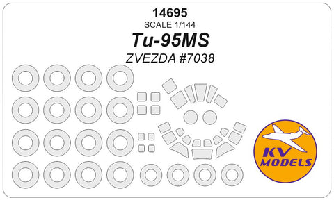 KV Models 14695 1/144 Tupolev Tu-95MS (ZVEZDA #7038) + wheels masks (For ZVEZDA)