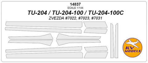 KV Models 14837 1/144 Tupolev Tu-204-100, Tu-204-100C (ZVEZDA #7022, #7023, #7031) (For ZVEZDA)