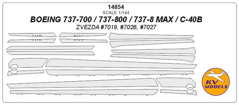 KV Models 14854 1/144 Boeing 737-700 / 737-800 / 737-8 MAX / C-40B (ZVEZDA #7019, #7026, #7027) (For ZVEZDA)