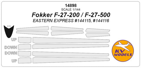 KV Models 14898 1/144 Fokker F-27-200 / F-27-500  (EASTERN EXPRESS #144115, #144116) (For EASTERN EXPRESS)
