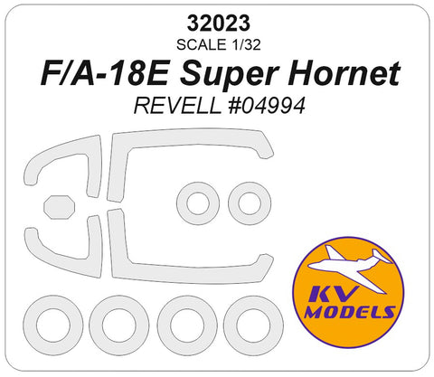 KV Models 32023 1/32 F/A-18E Super Hornet (REVELL #04994) + wheels masks (For REVELL)