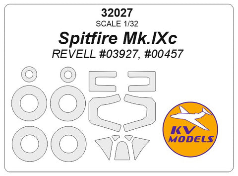 KV Models 32027 1/32  Spitfire Mk.IXc (REVELL #03927, #00457) + wheels masks (For Revell)
