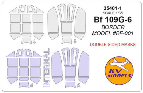 KV Models 35401-1 1/35 Bf 109G-6 (BORDER MODEL #BF-001) - (Double sided) + masks for wheels (For Border Model)