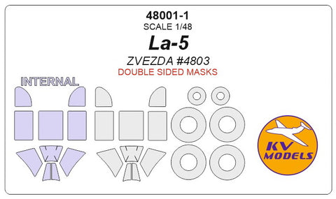 KV Models 48001-1 1/48 Lavochkin La-5 (ZVEZDA #4803) - (double sided) + wheels masks (For ZVEZDA)