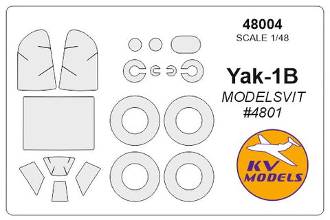 KV Models 48004 1/48 Yak-1B - (MODELSVIT #4801) + wheels masks (For ModelSvit)