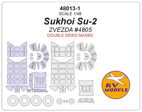 KV Models 48013-1 1/48 Su-2 (ZVEZDA #4805) - (double sided) + wheels masks (For ZVEZDA)