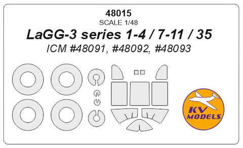 KV Models 48015 1/48 LAGG-3 series 1-4 , 7-11, 35 (ICM #48091, #48092, #48093 / MODELIST #204812) + wheels masks (For ICM / MODELIST)