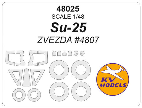 KV Models 48025 1/48 Su-25 (ZVEZDA #4807) + wheels masks (For ZVEZDA)