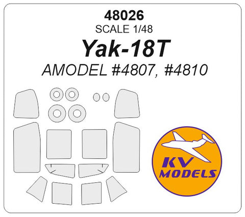 KV Models 48026 1/48 Yak-18T (AMODEL #04807, #04810) + wheels masks (For AMODEL)