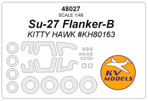 KV Models 48027 1/48 Su-27 Flanker-B (KITTY HAWK #KH80163) + wheels masks (For Kitty Hawk)