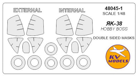 KV Models 48045-1 1/48 Yak-38 / YaK-38M (Hobby Boss #80362) - (double sided) + wheels masks (For Hobby Boss)