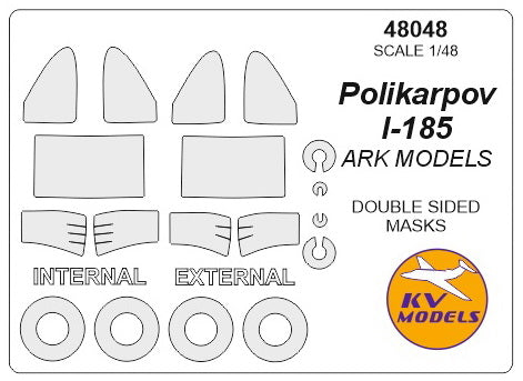 KV Models 48048 1/48 Polikarpov I-185  (Ark Models #48045) - (Double sided) + wheels masks (For ARK Models)