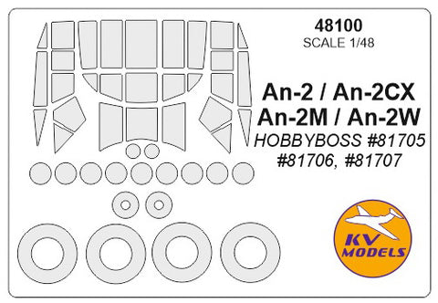 KV Models 48100 1/48 An-2 (HOBBYBOSS #81705) + wheels masks (For Hobby Boss)