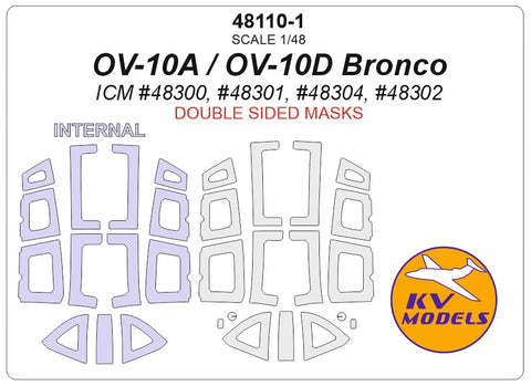 KV Models 48110-1 1/48 OV-10A / OV-10D Bronco (ICM #48300, #48301, #48304, #48302) - (Double sided) + wheels masks (For ICM)