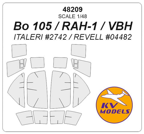 KV Models 48209 1/48  Bo-105 / RAH-1 / VBH (ITALERI #2742 / REVELL #04482) (For ITALERI / REVELL)