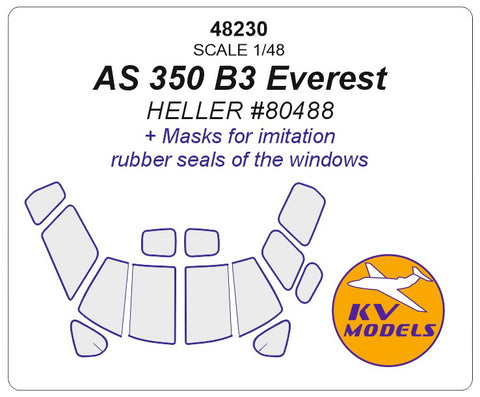 KV Models 48230 1/48  AS 350 B3 Everest (HELLER #80488) (For HELLER)
