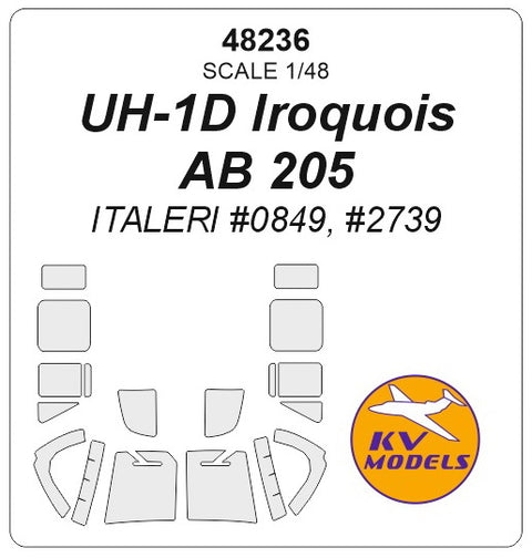 KV Models 48236 1/48 UH-1D Iroquois / AB 205 (ITALERI #0849, #2739) (For ITALERI)