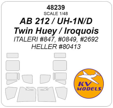 KV Models 48239 1/48 AB 212 / UH-1N/D Twin Huey / Iroquois (ITALERI #847, #0849, #2692 / HELLER #80413) (For ITALERI)