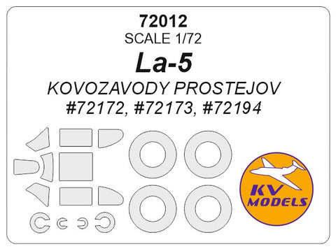 KV Models 72012 1/72 La-5 (KOVOZAVODY PROSTEJOV #72172, #72173, #72194) + wheels masks (For KOVOZAVODY PROSTEJOV)